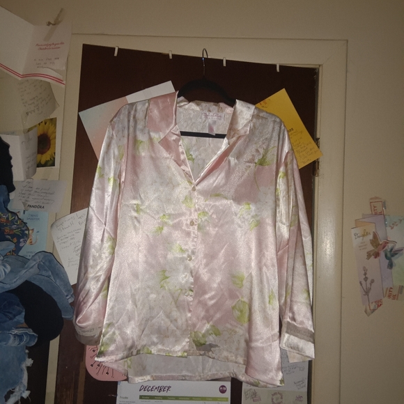 OSCAR DE LA RENTA Silky pajama top XL - Picture 8 of 8